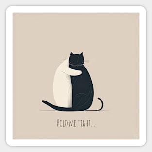 [AI Art] Hold me tight, Minimal Art Style - CAT EDITION Sticker